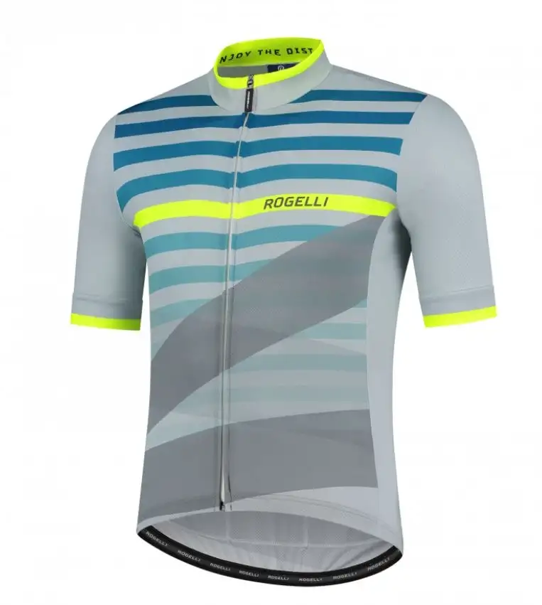 Tröja Rogelli Stripe Jersey SS Grå/Grön/Gul