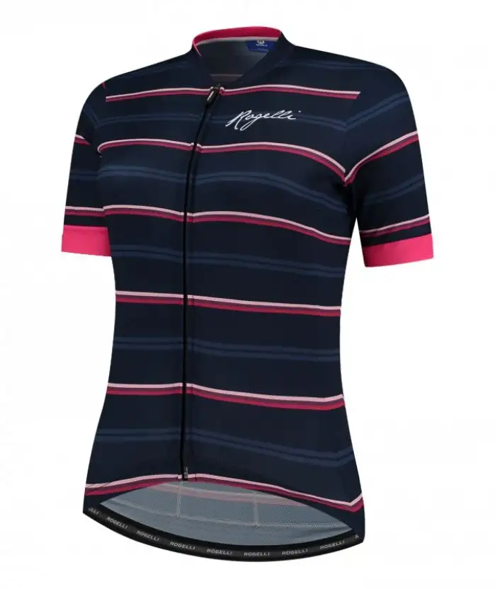 Tröja Rogelli Stripe Jersey SS Blå/Rosa