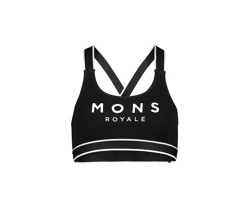 Sport-BH Mons Royal Wool Womens Stella X-Back Bra Svart