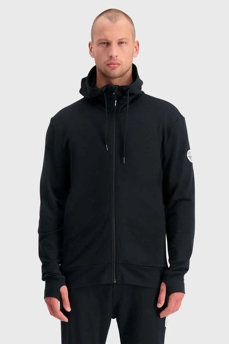 Huvtröja Mons Royal Wool Covert Mid-Hit svart