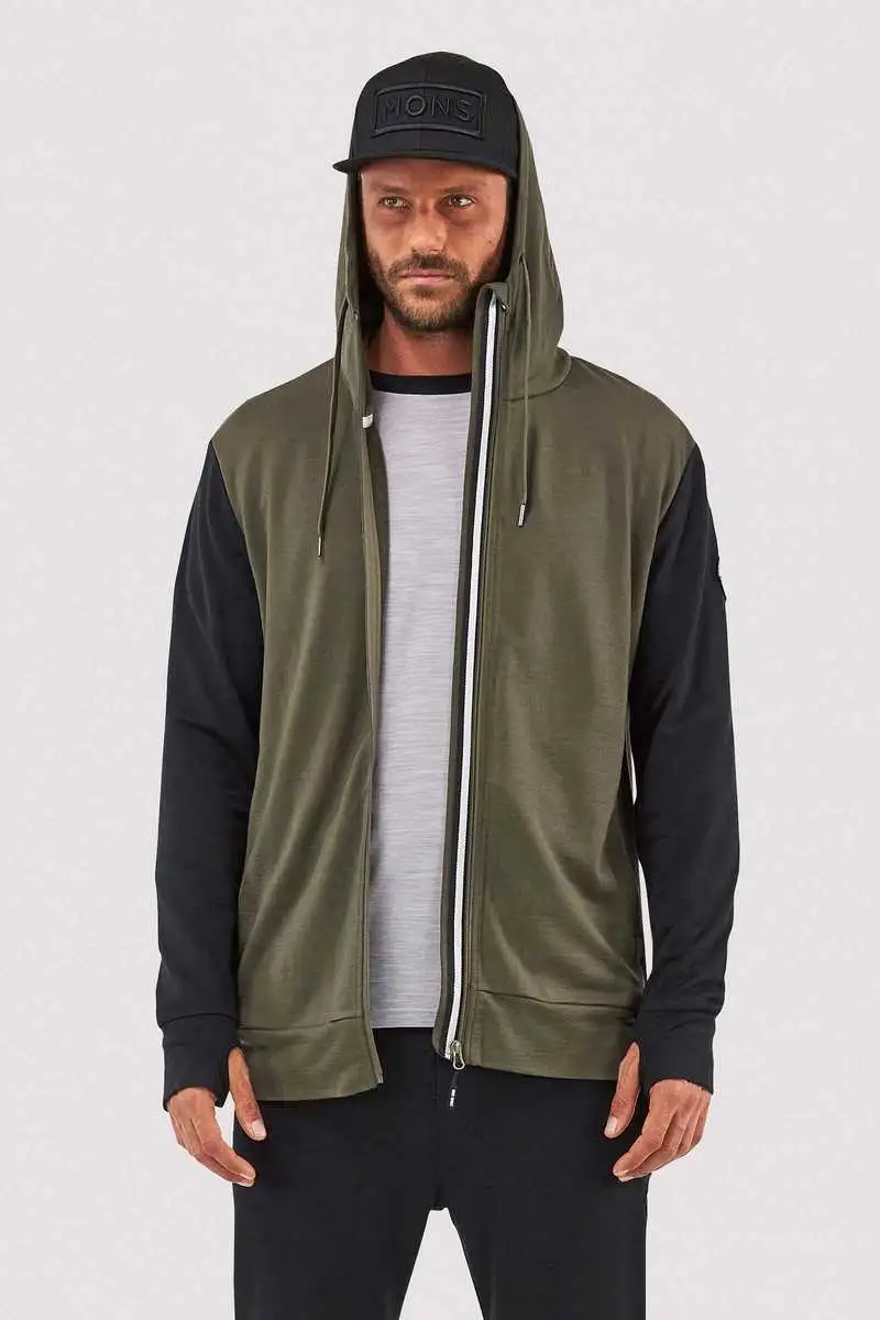 Huvtröja Mons Royal Wool Covert Mid-Hit grön/svart