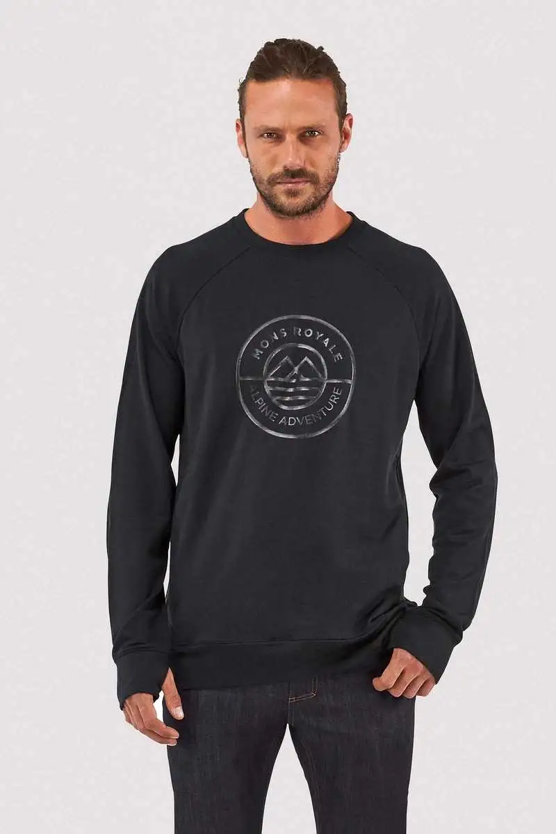 Tjocktröja Mons Royal Wool Covert Mid-Hit svart
