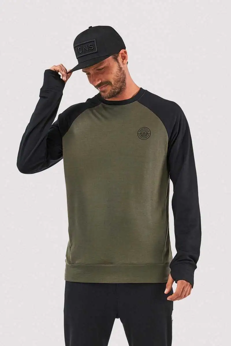 Tjocktröja Mons Royal Wool Covert Mid-Hit grön/svart