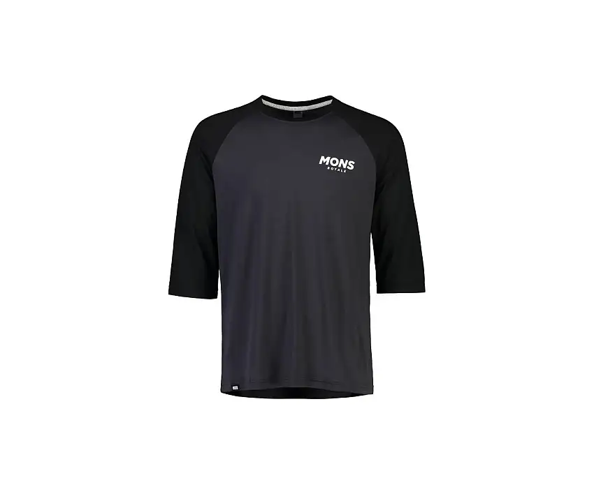 Tröja Mons Royal Wool Mens Tarn Freeride Raglan 3/4 Svart