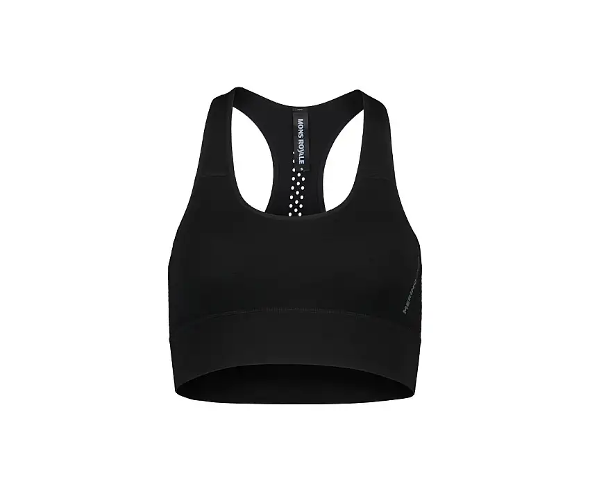 Sport-BH Mons Royal Wool Womens Stratos Shift Bra Svart