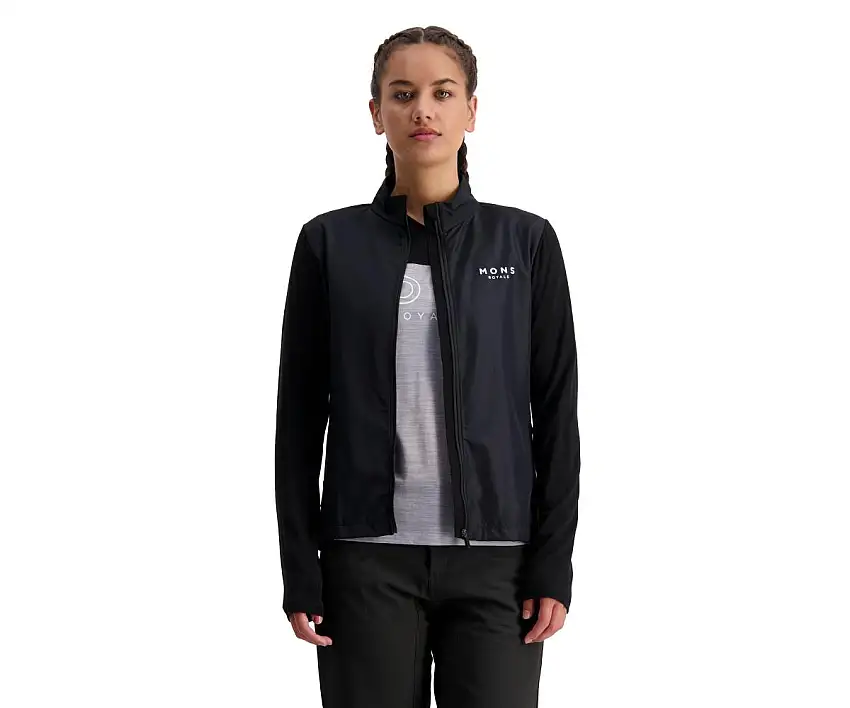 Jacka Mons Royal Wool Womens Redwood Wind Jersey Svart
