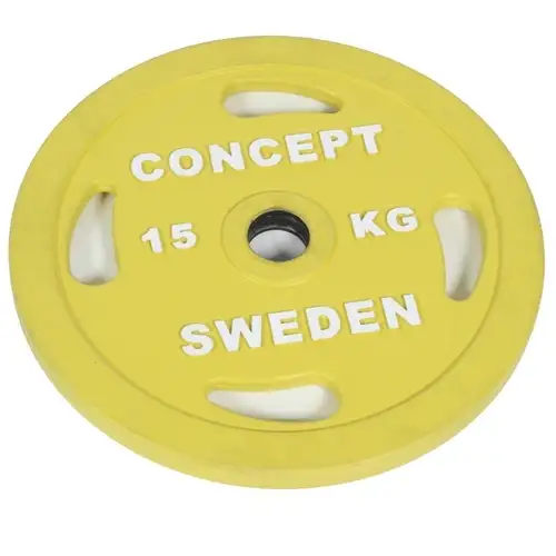 Viktskiva Concept Int.Gummivikt Gul 15 Kg