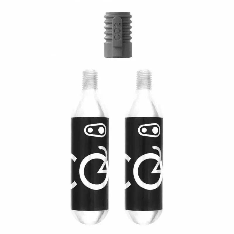Ett par co2-patroner med slagstift crankbrothers 16g