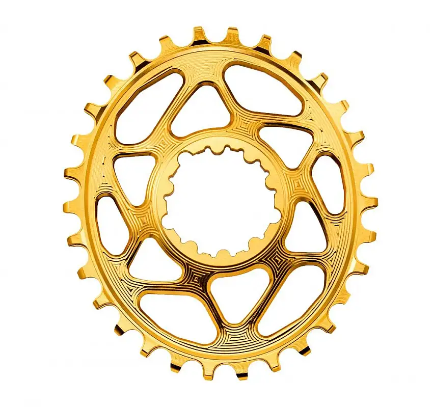 Absolute Black Drev 36T direkt montering Oval SRAM GXP Guld