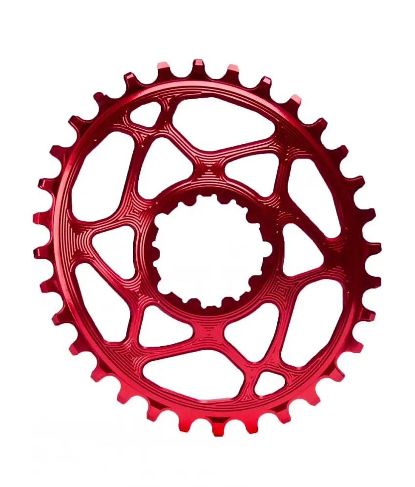Absolute Black Drev 36T direkt montering Oval SRAM GXP Röd