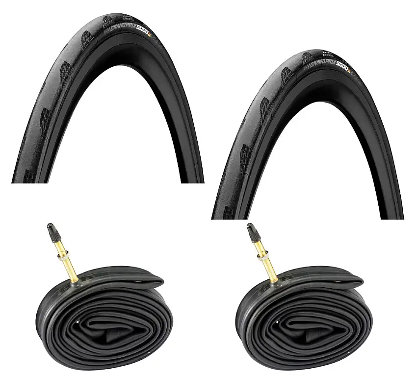 Continental Grand Prix 5000 700 x 28C 48 mm racerventil 2 däck + 2 slangar