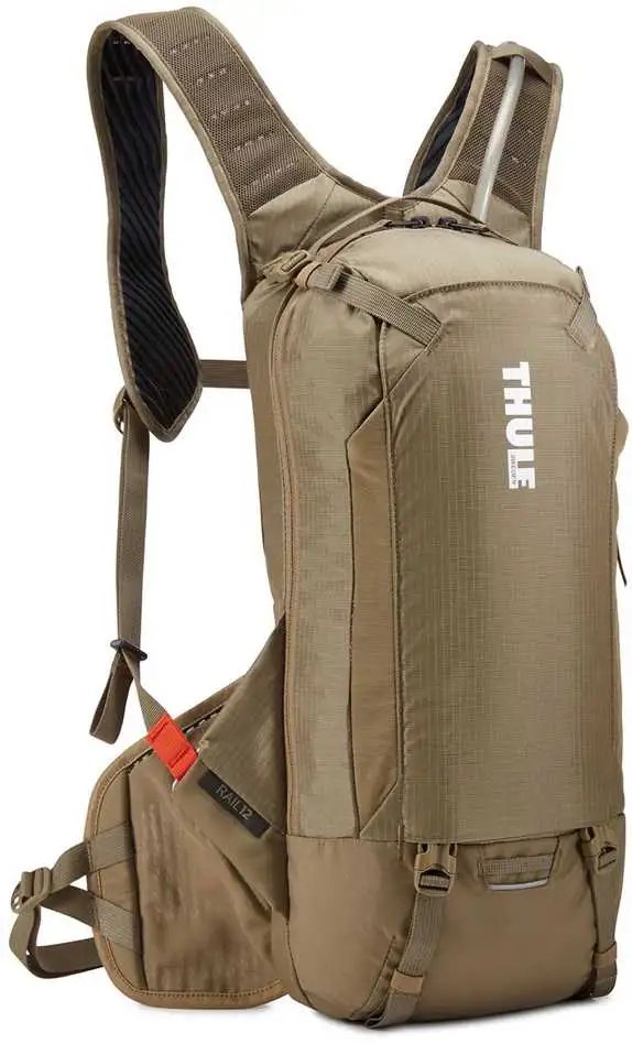 Ryggsäck Thule Rail Bike 12 l med 2.5 l vätskebehållare brun/grön