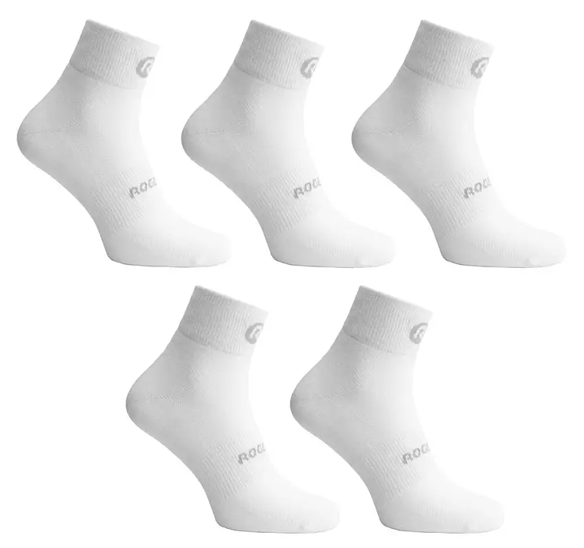 5 par Rogelli Core Coolmax Cykelstrumpor Vita