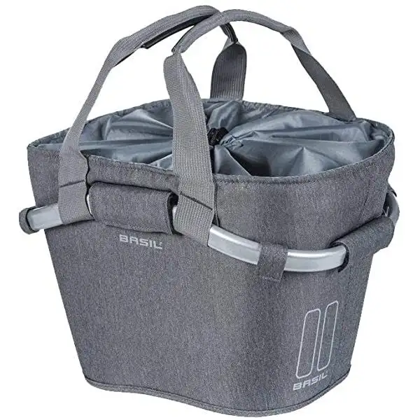 Cykelkorg Basil Front Classic Grey Melee