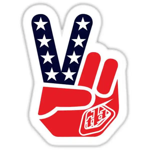 Klistermärke Troy Lee Designs Peace Sign röd/vit/blå