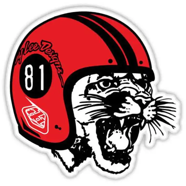 Klistermärke Troy Lee Designs Mad Kitty röd/svart