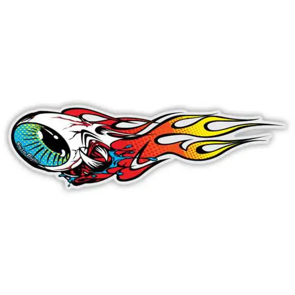 Klistermärke Troy Lee Designs Flaming Eyeball Left röd/gul