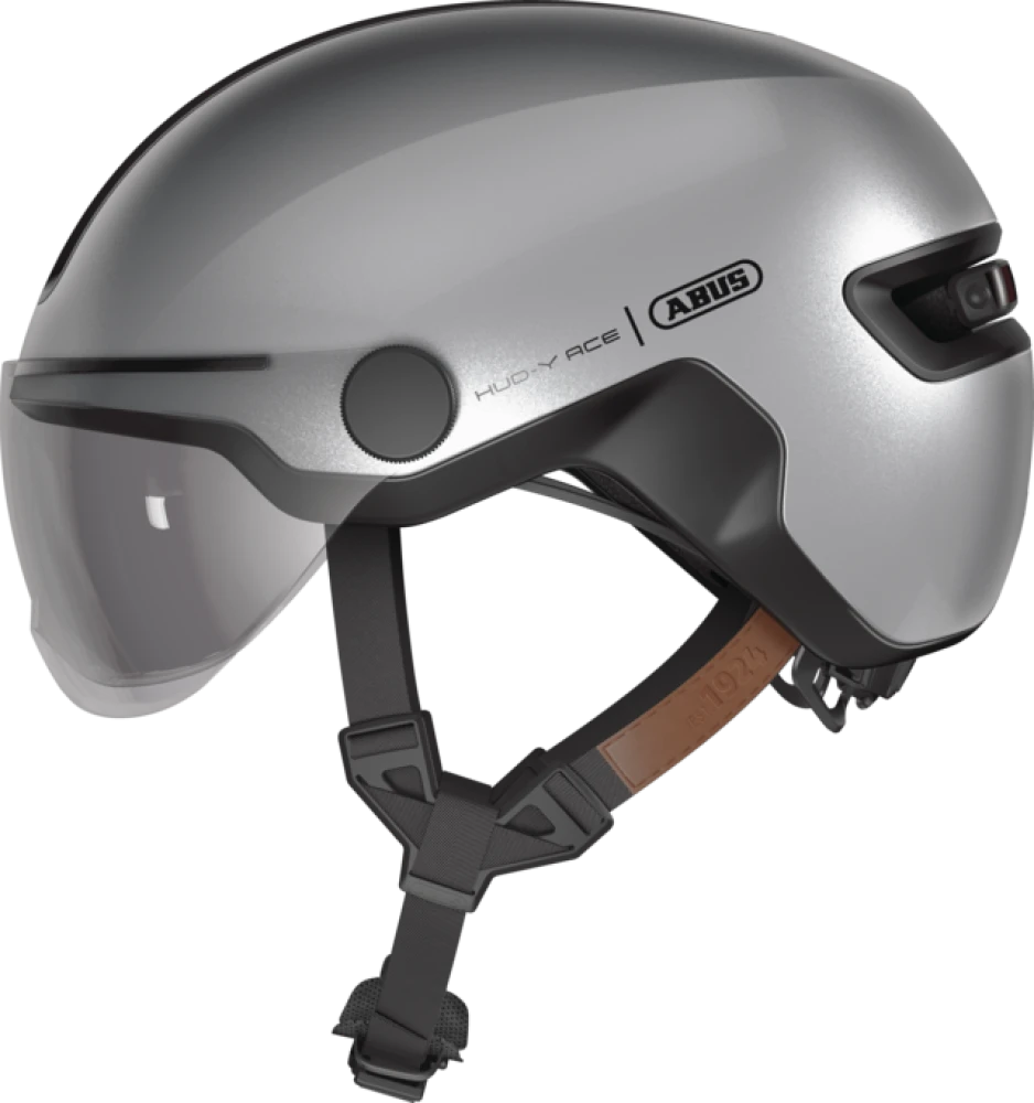 ABUS HUD-Y ACE cykelhjälm LED gleam silver
