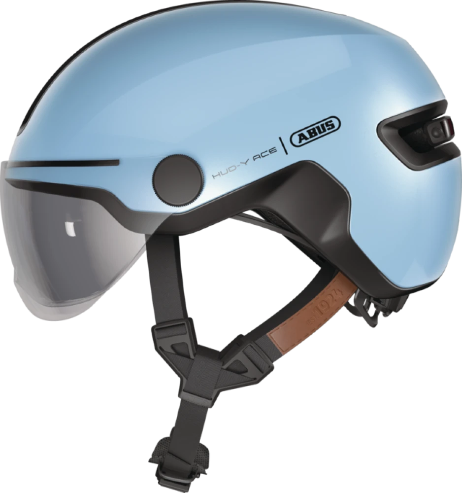 ABUS HUD-Y ACE cykelhjälm LED Iced Blue