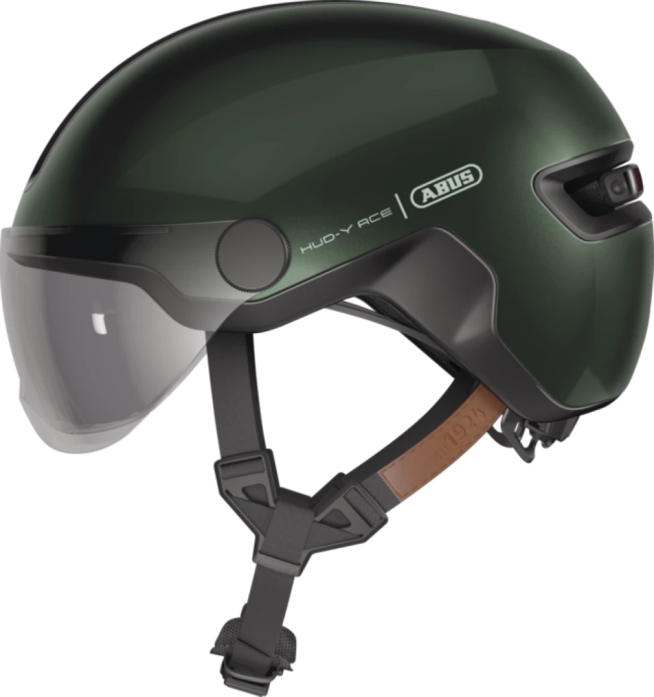 ABUS HUD-Y ACE cykelhjälm LED moss green