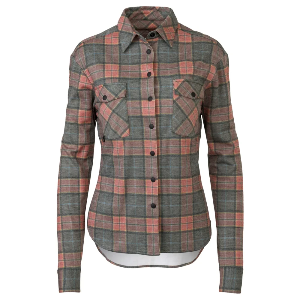 AGU Flannel Skjorta Långärmad Grön/Orange för Kvinnor