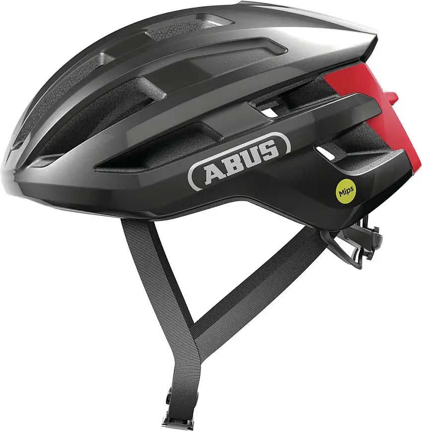 Abus Powerdome Mips cykelhjälm titan svart/röd