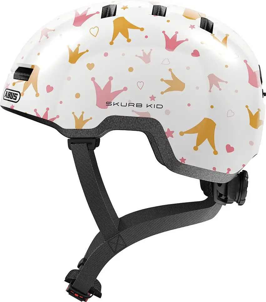 ABUS Skurb Kid cykelhjälm för barn white crowns