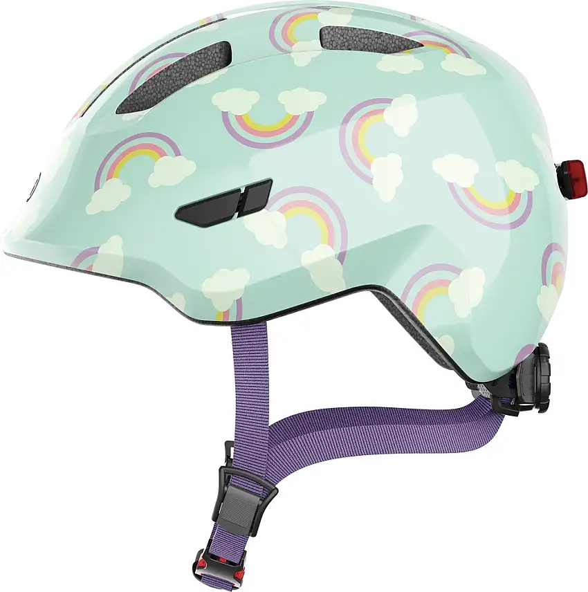 ABUS Smiley 3.0 cykelhjälm för barn LED blue rainbow