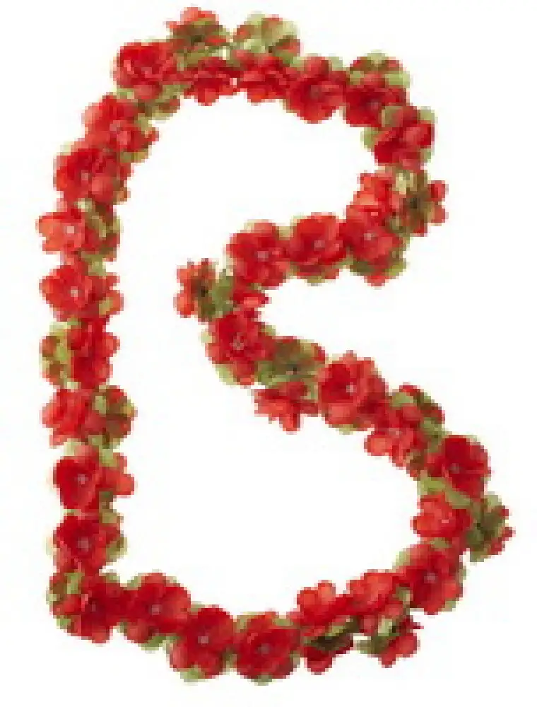 Röd blomsterkrans, 130cm