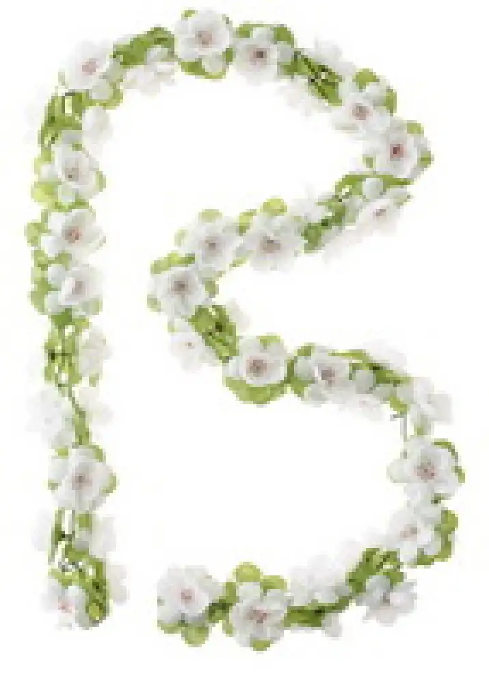 Vit blomsterkrans, 130cm