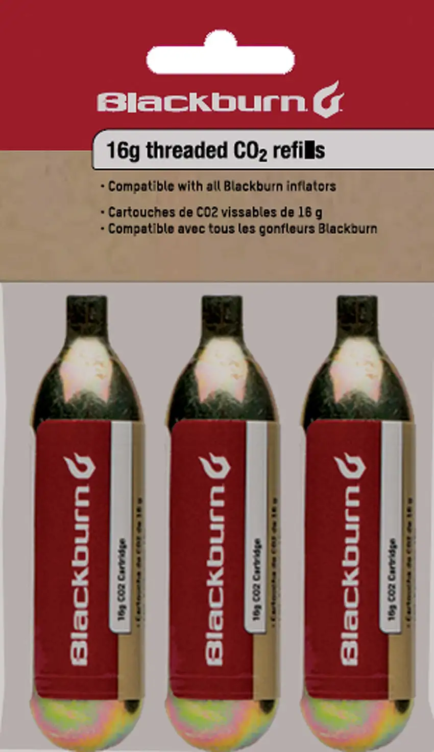 Kolsyrepatron Blackburn CO2 gängad 25 gram 3-pack