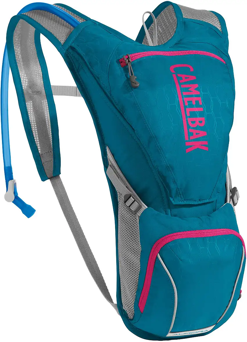 Ryggsäck Camelbak Aurora dam 5 l med 2.5 l vätskebehållare teal/rosa