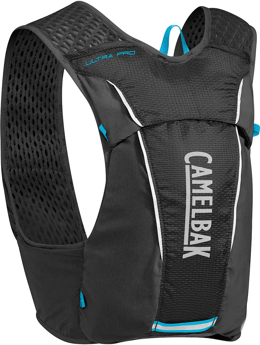 Löparväst Camelbak Ultra Pro Vest 7 l med 2 x 0.5 l vätskebehållare svart/blå medium