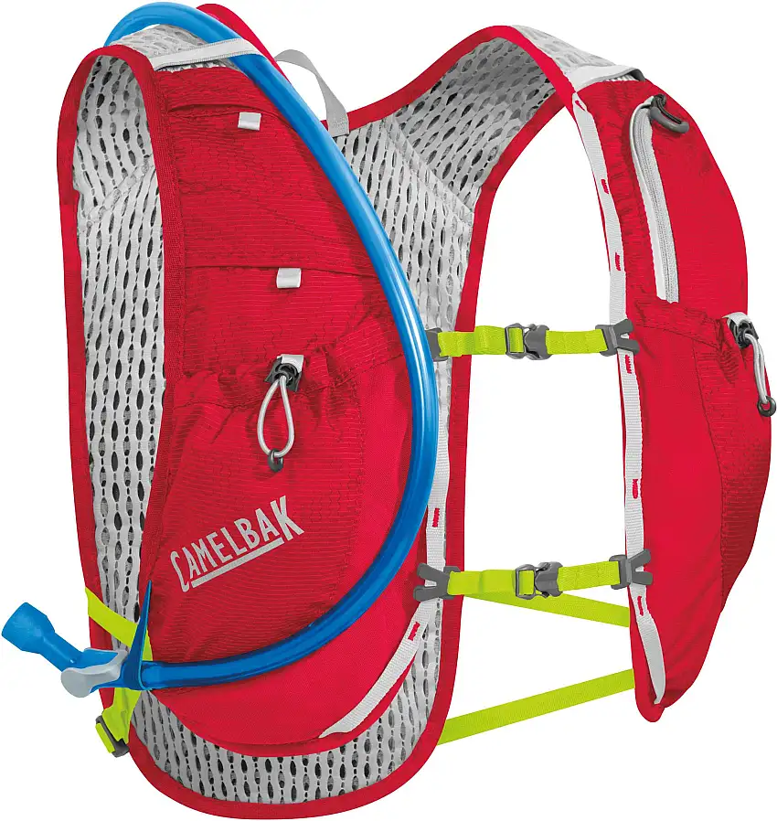 Löparväst Camelbak Circuit Vest dam 5 l med 1.5 l vätskebehållare röd/lime