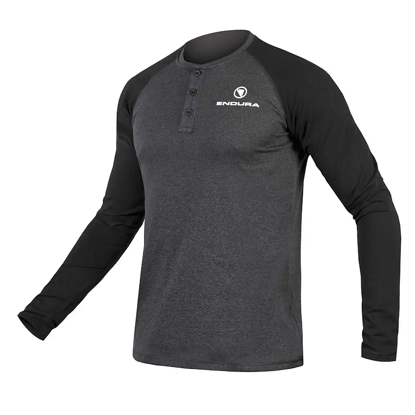 Tröja Endura One Clan Henley Raglan grå/svart