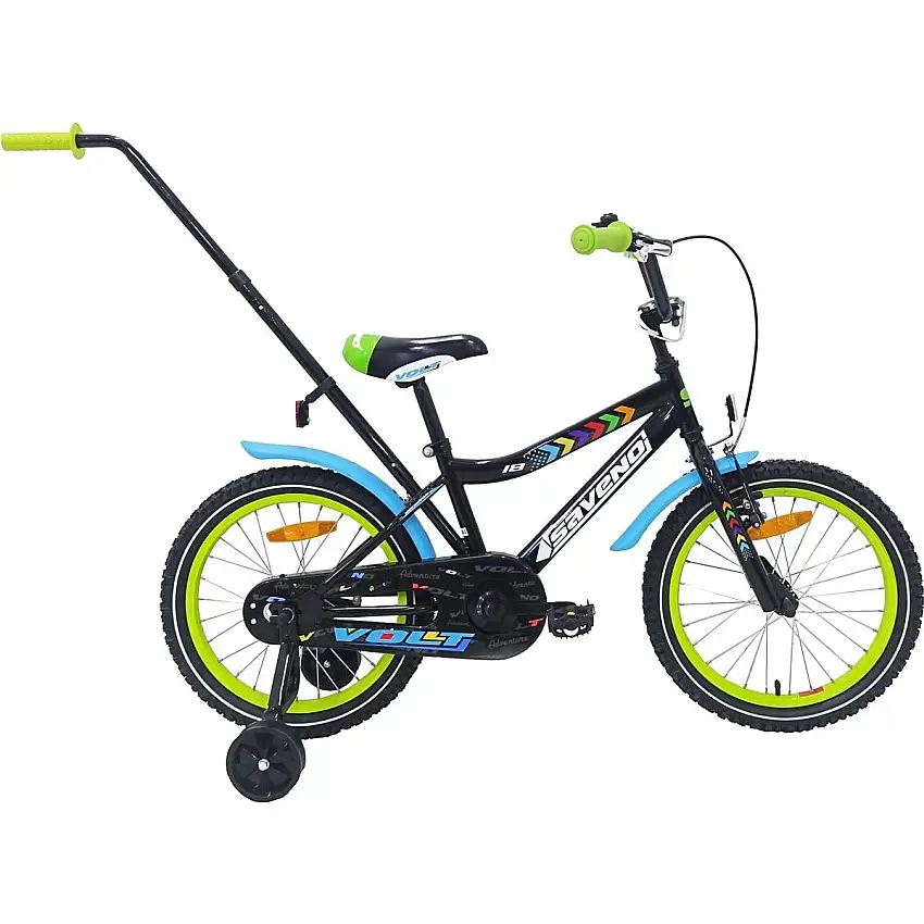 Barncykel Saveno Volt 16" svart/grön