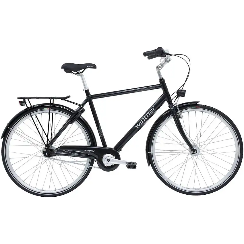 Herrcykel Winther Shopping Alu 7-växlad svart