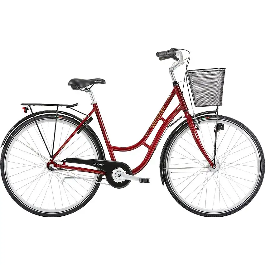 Damcykel Winther Shopping Classic 3-växlad röd