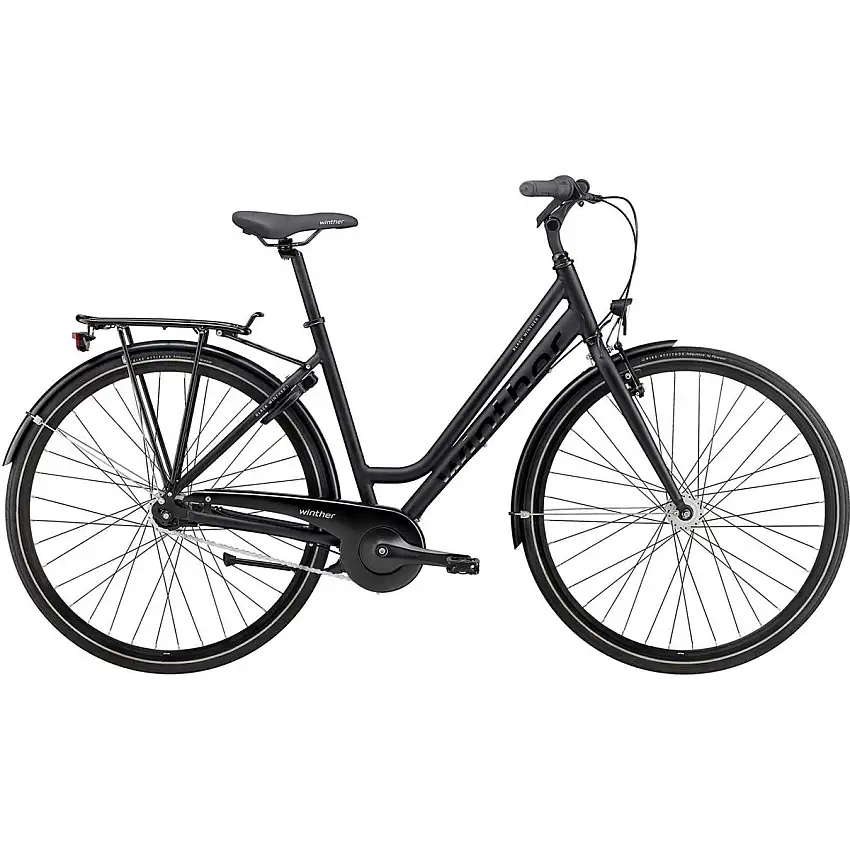 Damcykel Black Winther 1 7-växlad svart