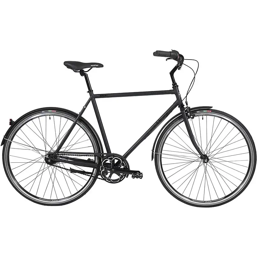 Herrcykel Black Winther Steel 5 7-växlad svart