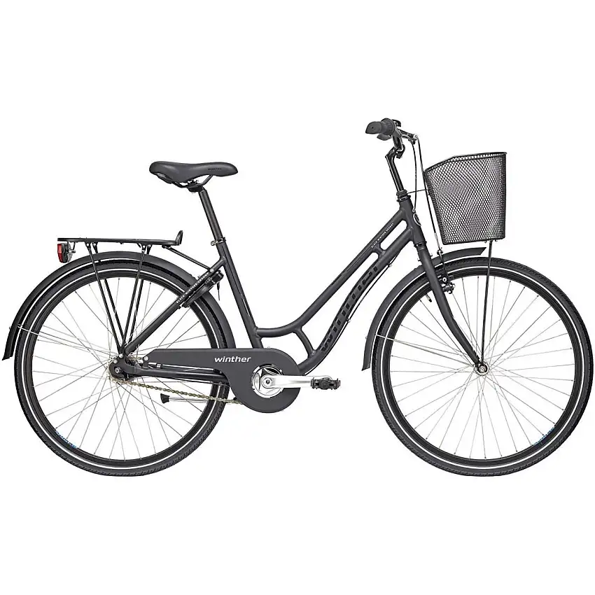 Juniorcykel Black Winther Granny 7-växlad svart 26"
