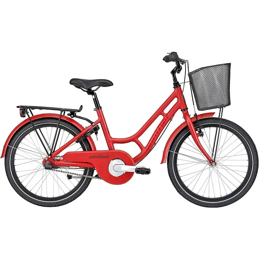 Barncykel Red Winther Granny 3-växlad röd 20"