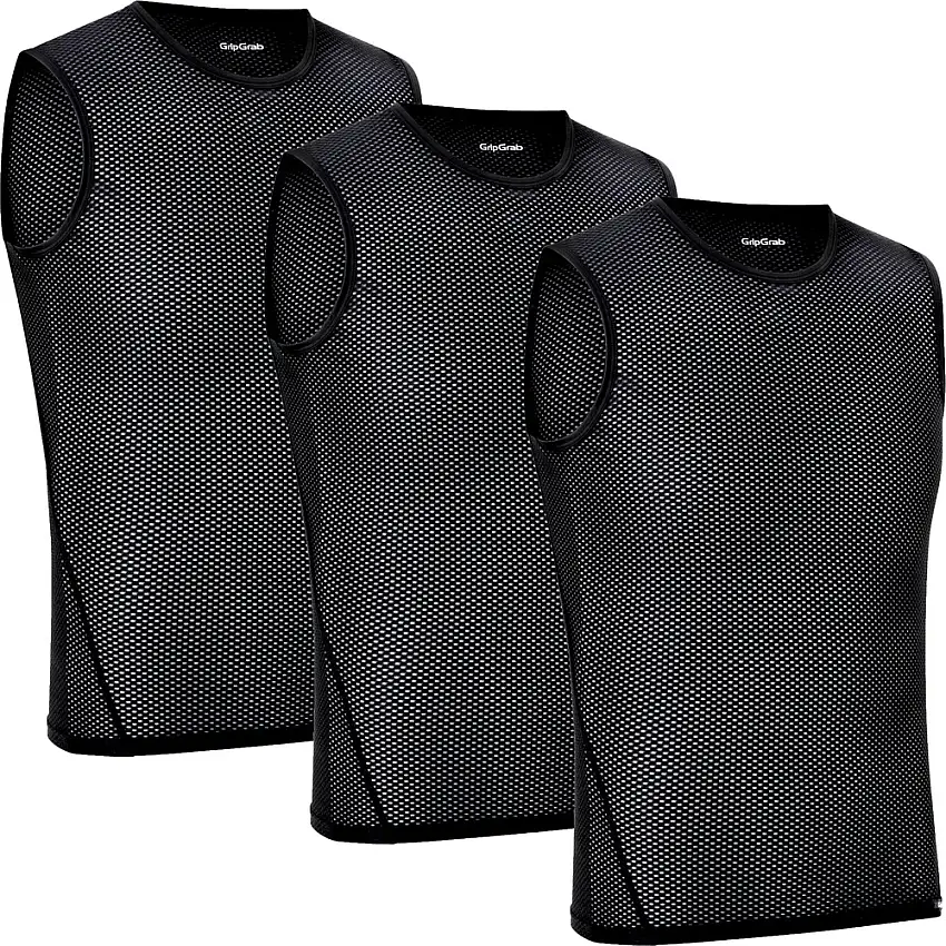 GripGrab 3pak Ultralight Mesh svettundertröja utan ärmar svart