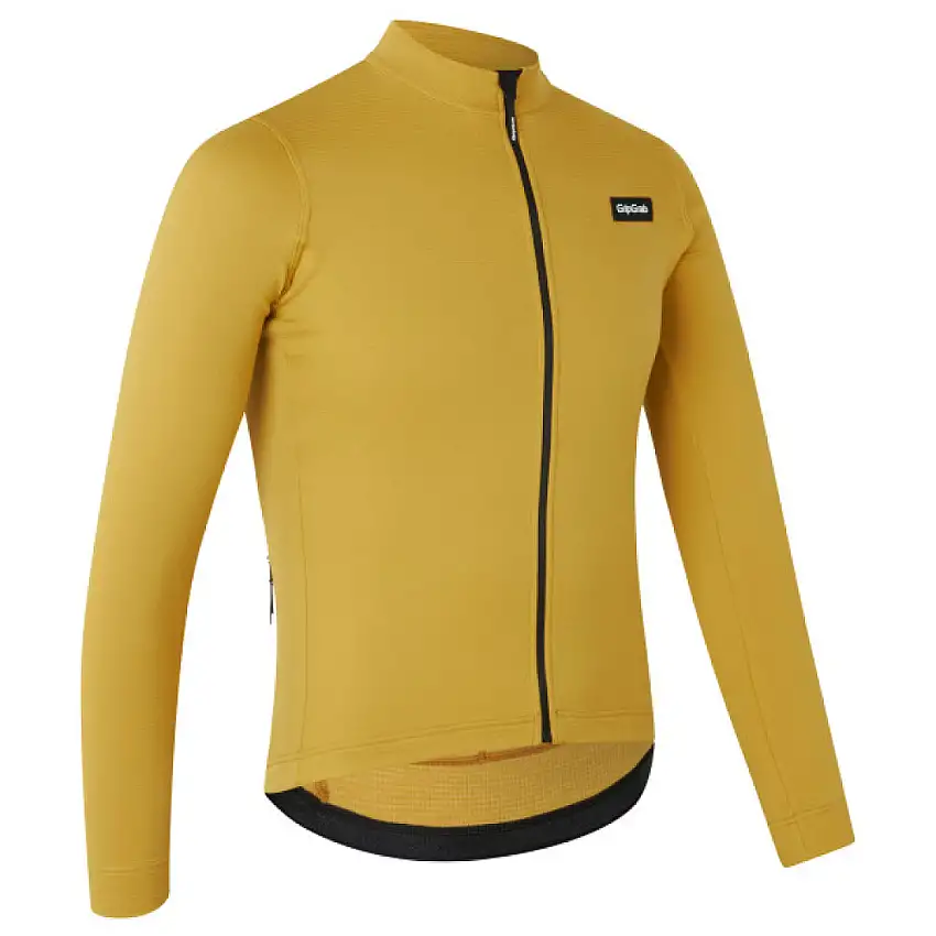 GripGrab Gravelin MerinoTech Thermal Långärmad Cykeltröja Mustard Yellow