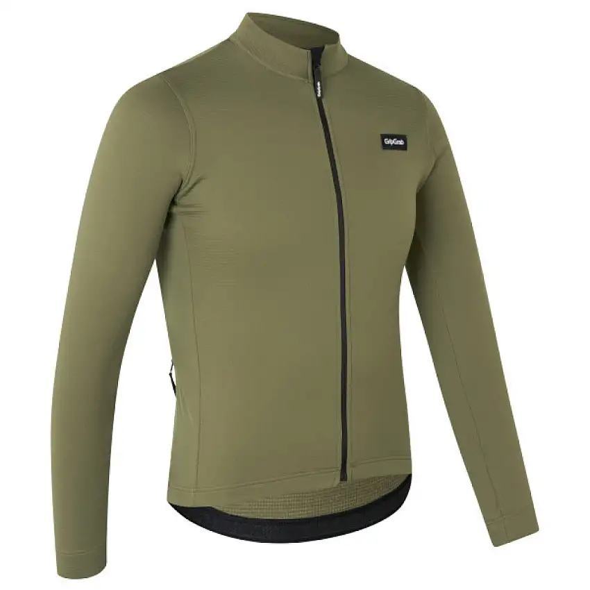 GripGrab Gravelin MerinoTech Thermal Långärmad Cykeltröja Olivgrön