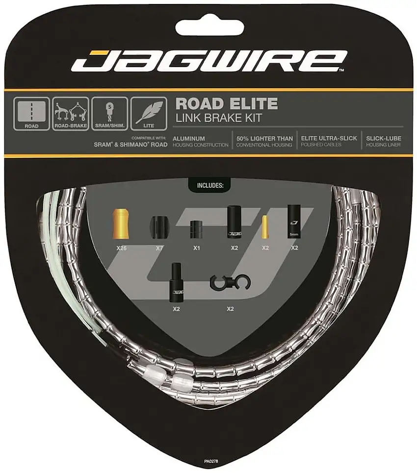 Jagwire Elite Bromskabelset Race Silver