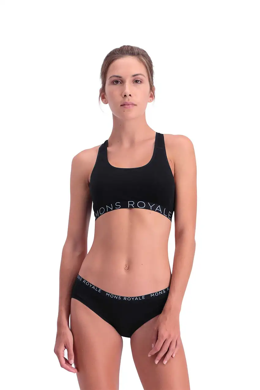 Sport-BH Mons Royal Wool Sierra Sports dam svart