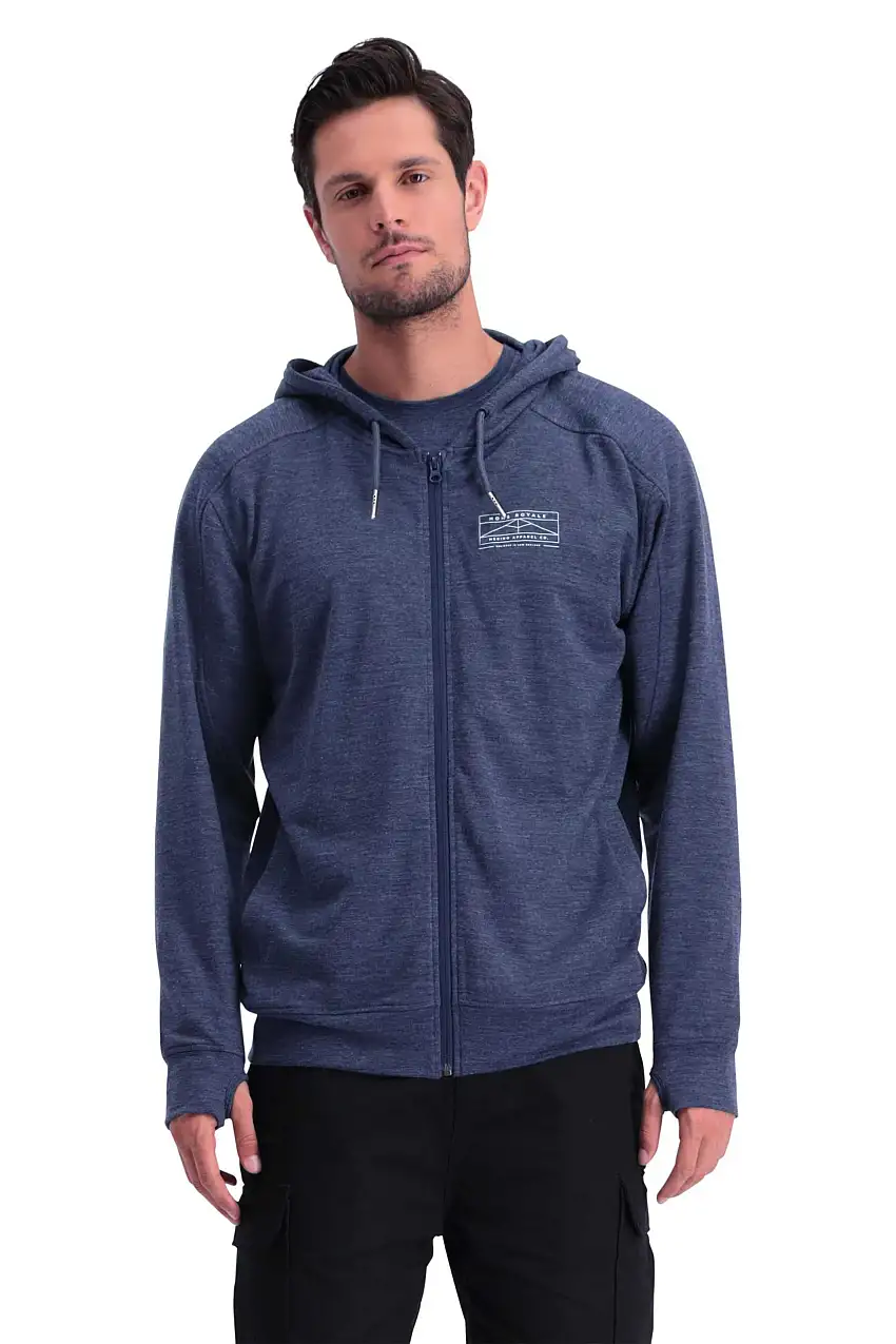 Huvtröja Mons Royal Wool Covert Lite Zip blå