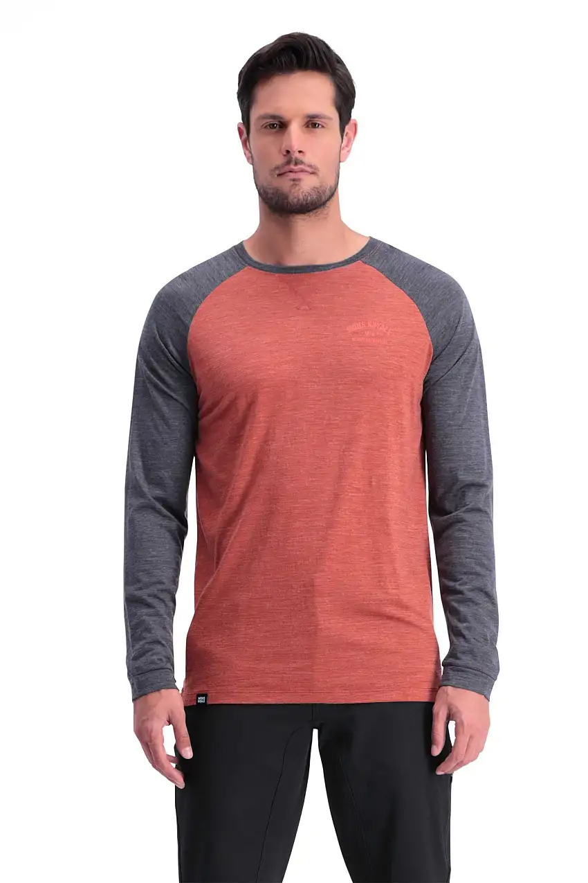 Tröja Mons Royal Wool Vapour Lite LS röd/grå