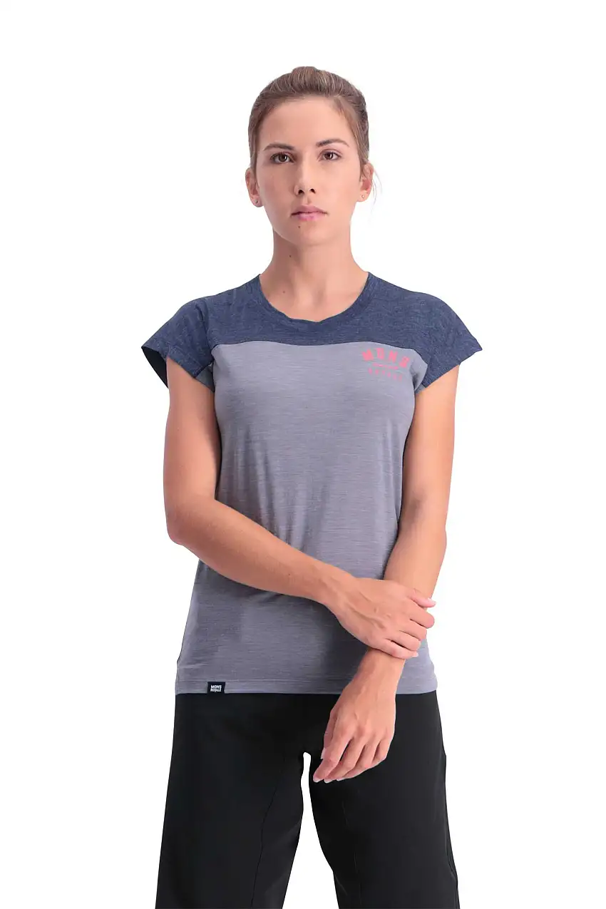 Tröja Mons Royal Wool Zephyr Lite Tee dam grå/blå